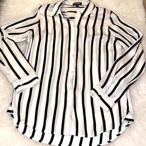 Black and white stripped blouse